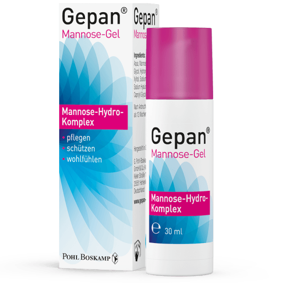 Verpackung und Produkt Gepan® Mannose-Gel von Pohl-Boskamp | Pflegen, Schützen, Wohlfühlen